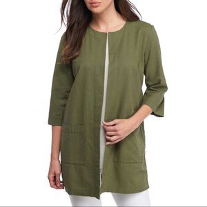 Eileen Fisher cross-Dyed cotton jacket